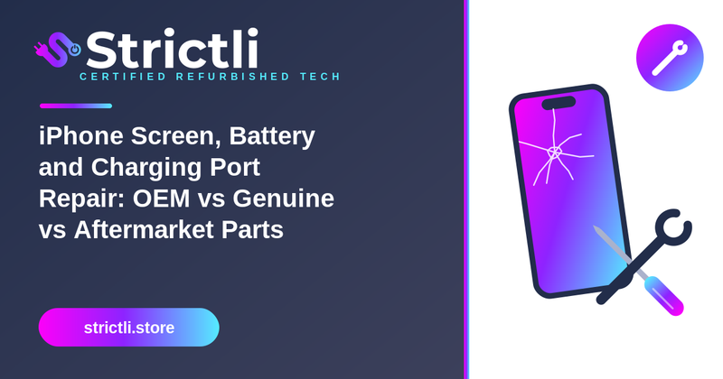 iPhone Screen, Battery and Charging Port Repair: OEM vs Genuine vs Aftermarket Parts