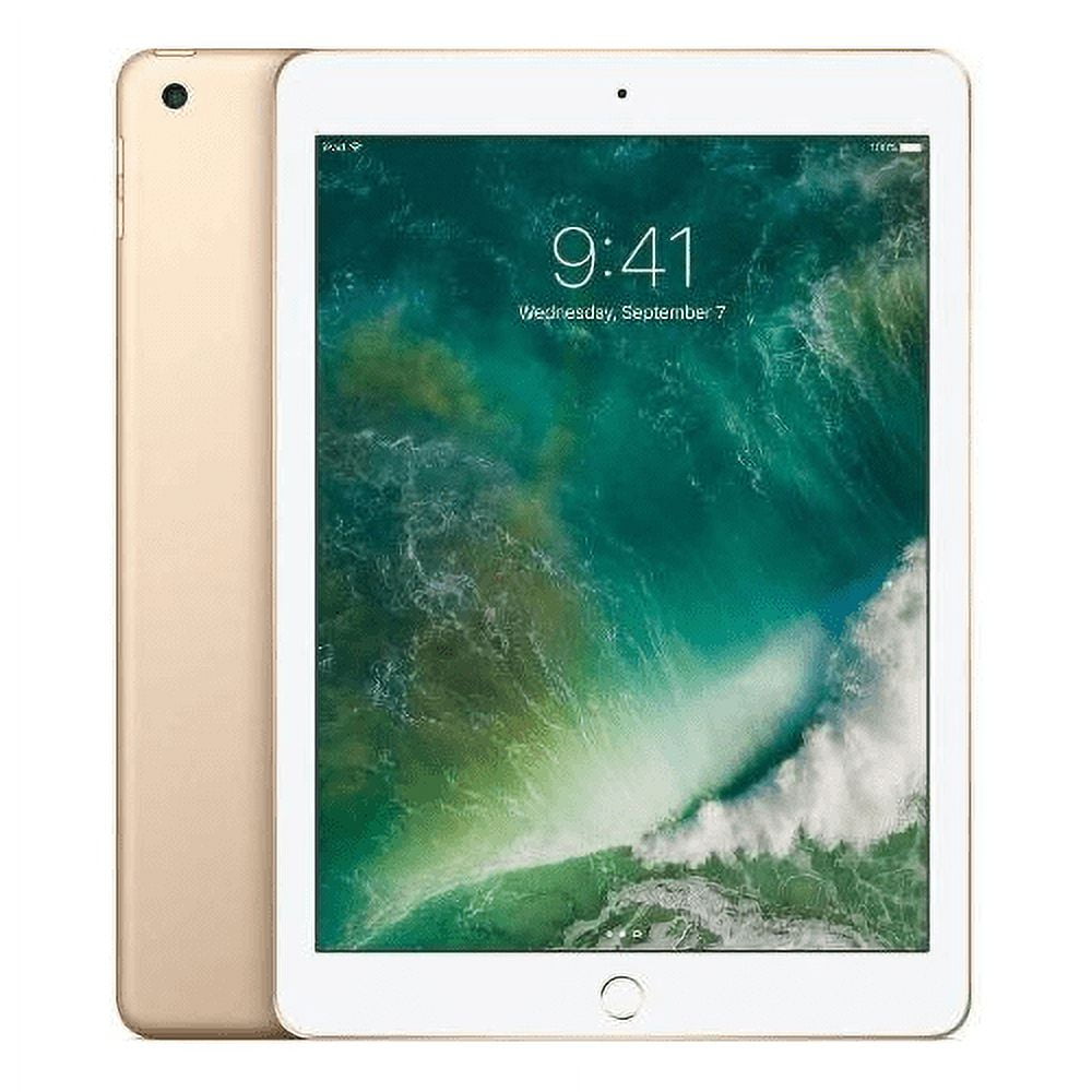 Refurbished Apple iPad 5th Gen 9.7-inch Gold front view with Home Button