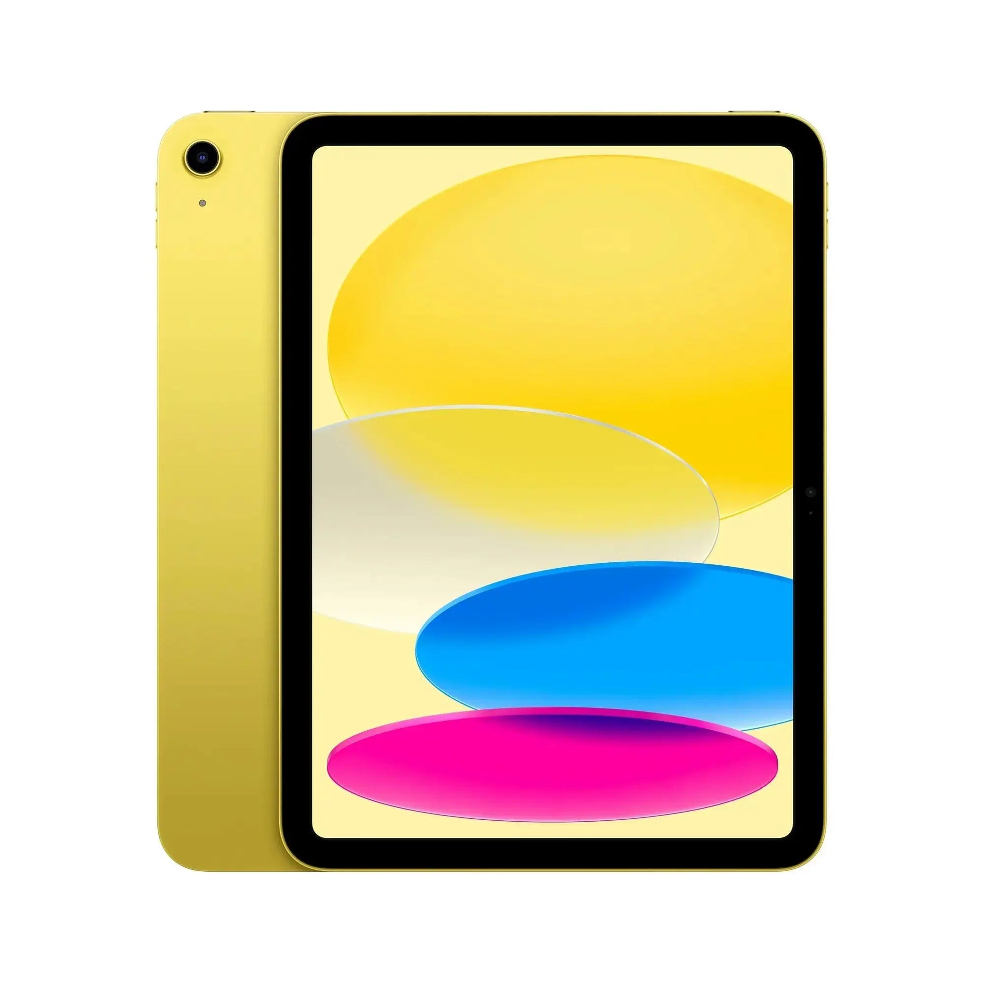 Refurbished Apple iPad 10th Gen 10.9-inch Yellow front view with liquid retina display