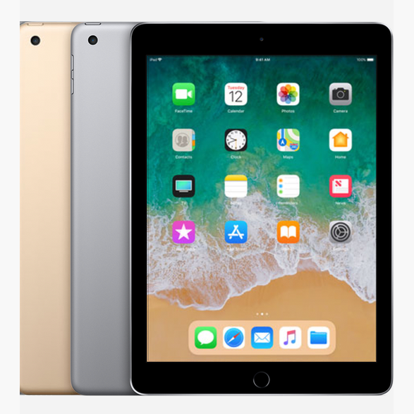 Refurbished Apple iPad 5th Gen 9.7-inch All colors front view with Home Button Strictli Certified