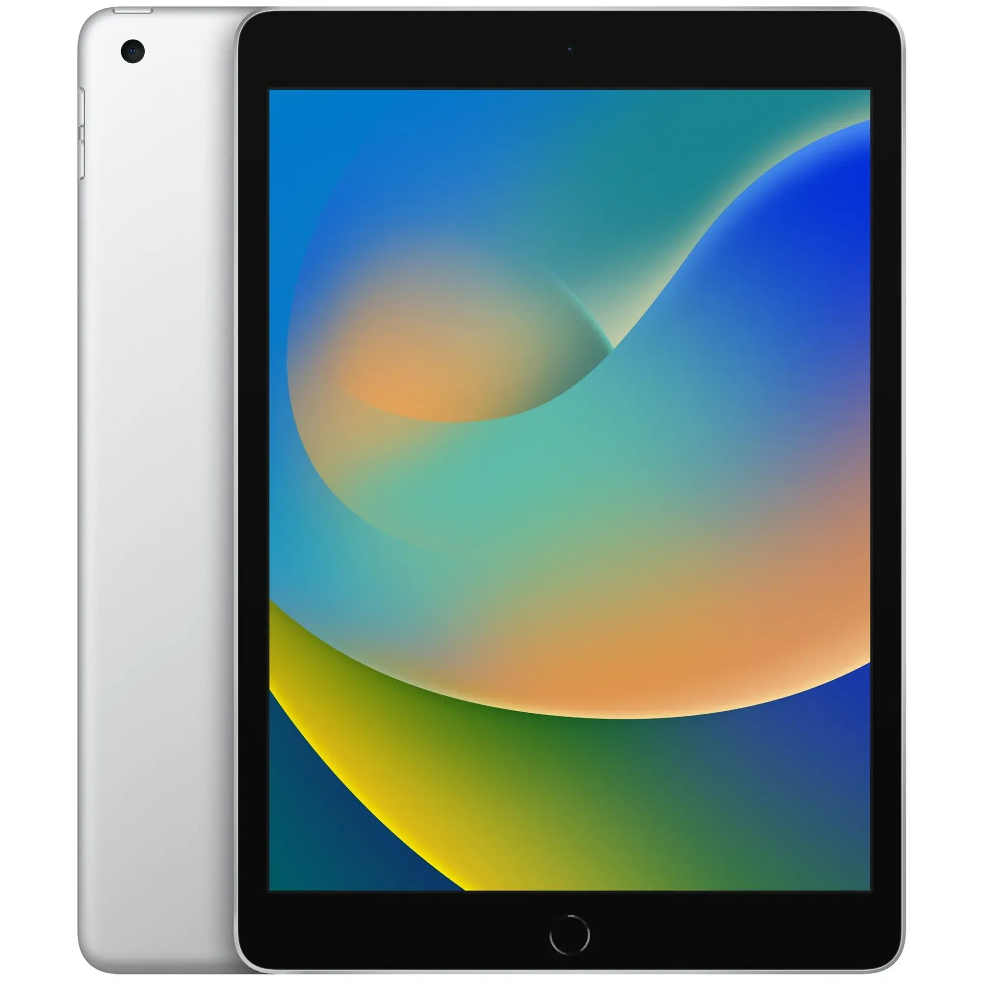 Refurbished Apple iPad 9th Gen 10.2-inch Silver front view with Home Button and Touch ID