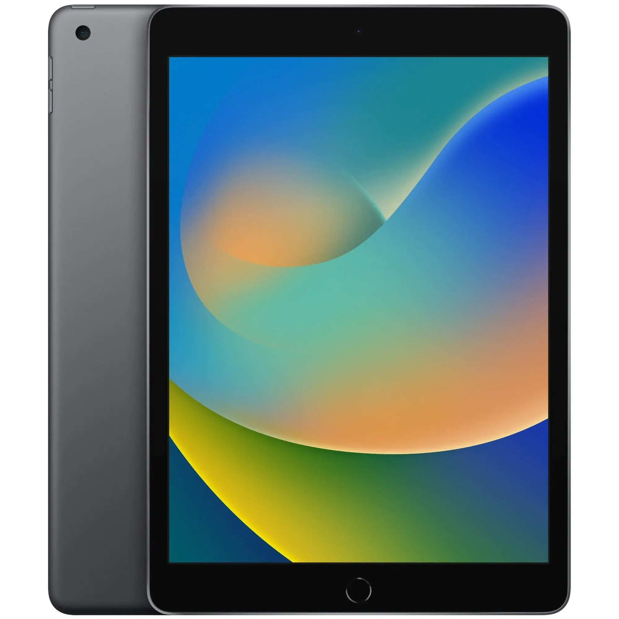 Refurbished Apple iPad 9th Gen 10.2-inch Space Gray front view with Home Button and Touch ID