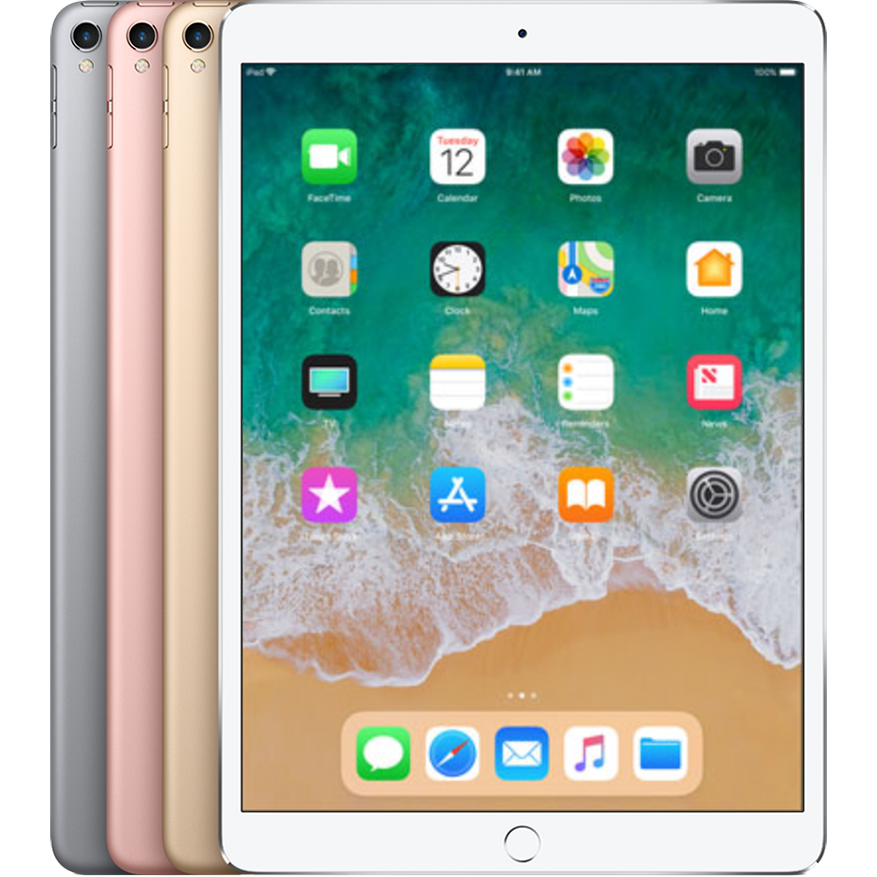 Refurbished Apple iPad Pro 10.5-inch All Colors Group Shot front view with reduced bezels and Apple Pencil support