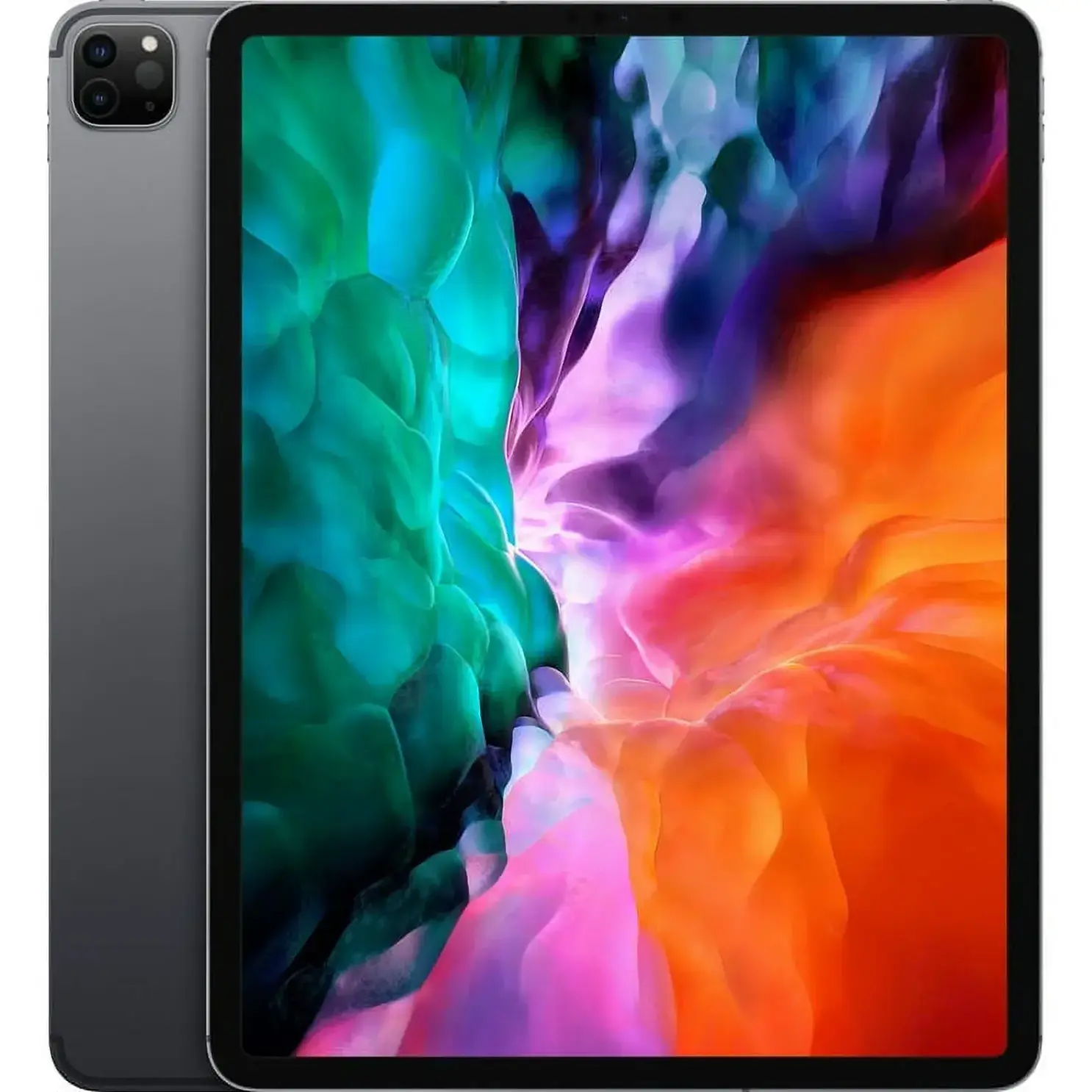 Refurbished Apple iPad Pro 11-inch 2nd Gen Space Gray back view with dual camera system and LiDAR scanner