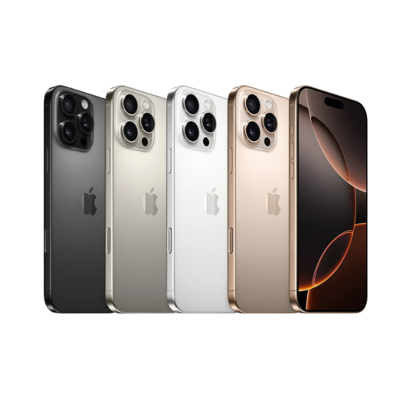Refurbished iPhone 16 Pro All Titanium Colors Group Shot - Strictli Certified