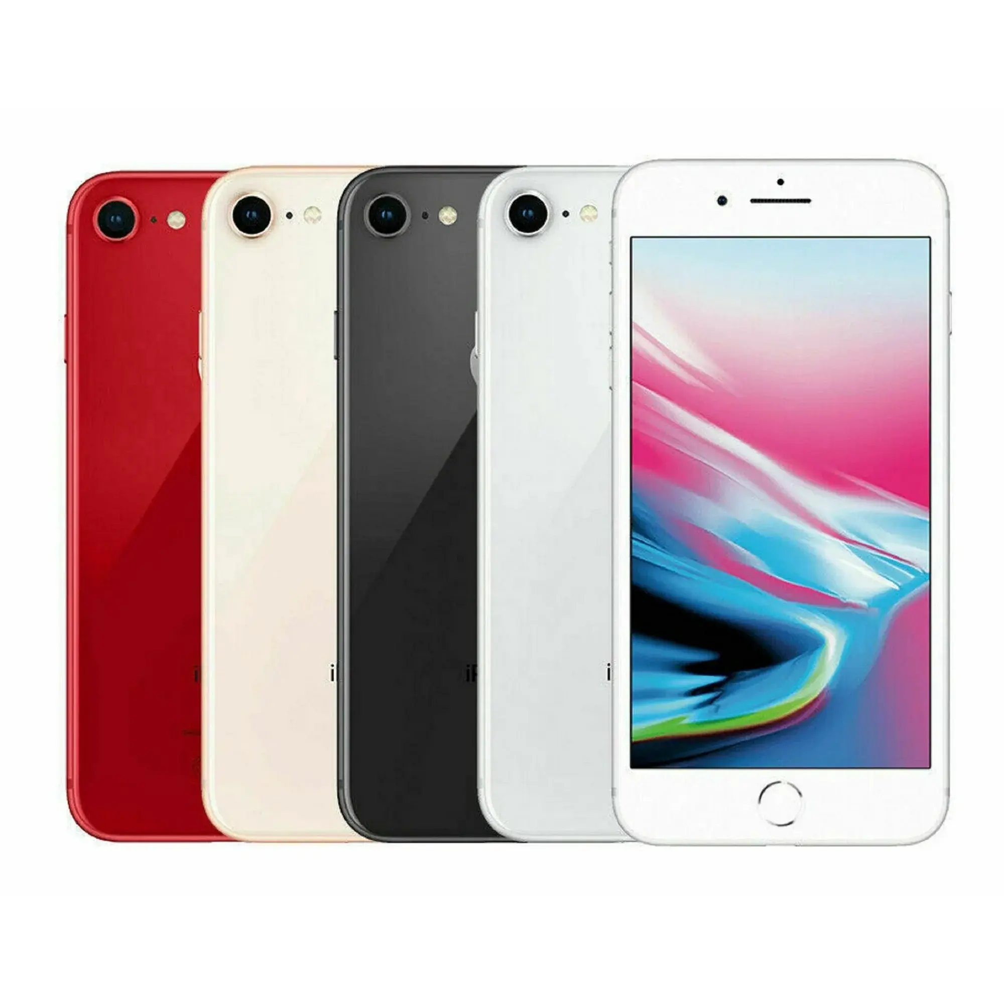 Refurbished iPhone 8 in All Colors Group Shot - Unlocked - Strictli Certified
