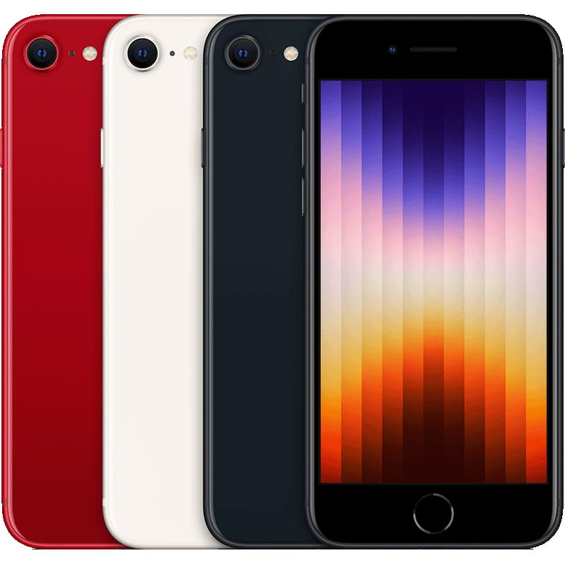 Refurbished iPhone SE (3rd Gen) in All Colors Group Shot - Unlocked - Strictli Certified